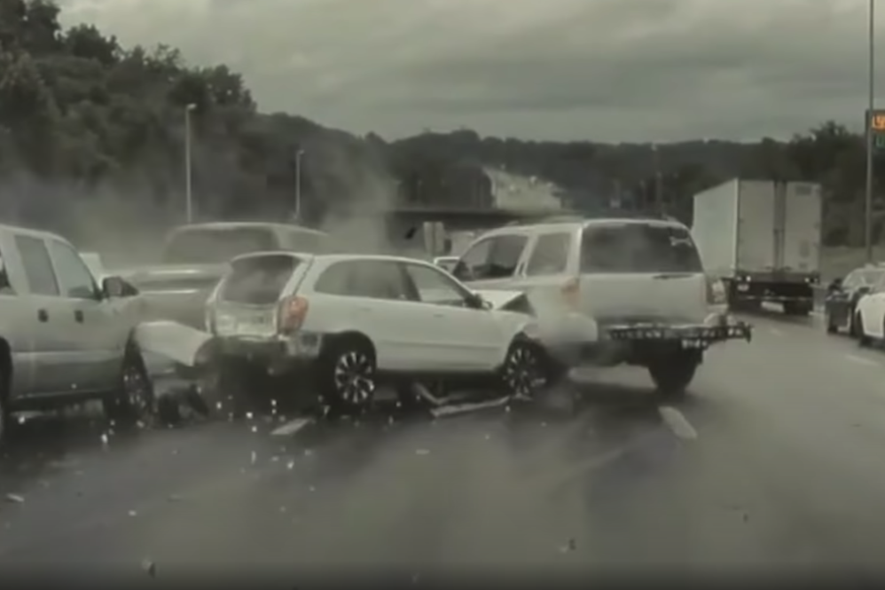 TeslaCam highway crash
