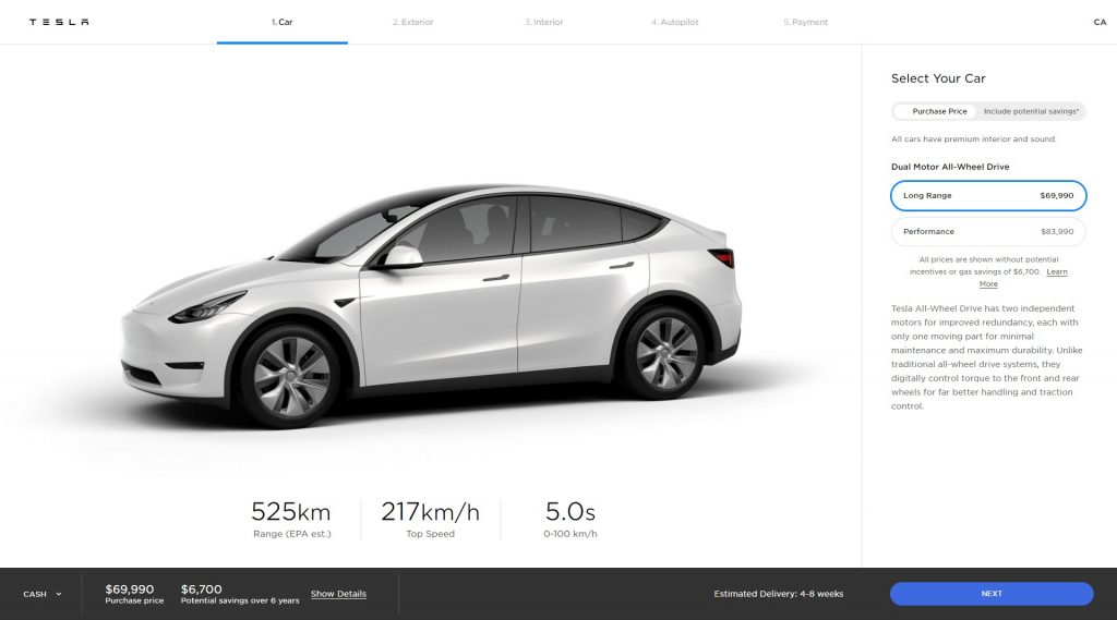 New Tesla Model Y design studio