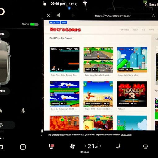 Retro video games in Tesla
