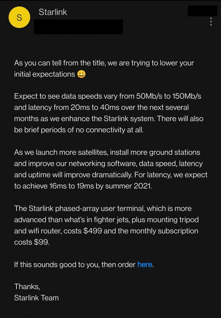 Starlink beta details