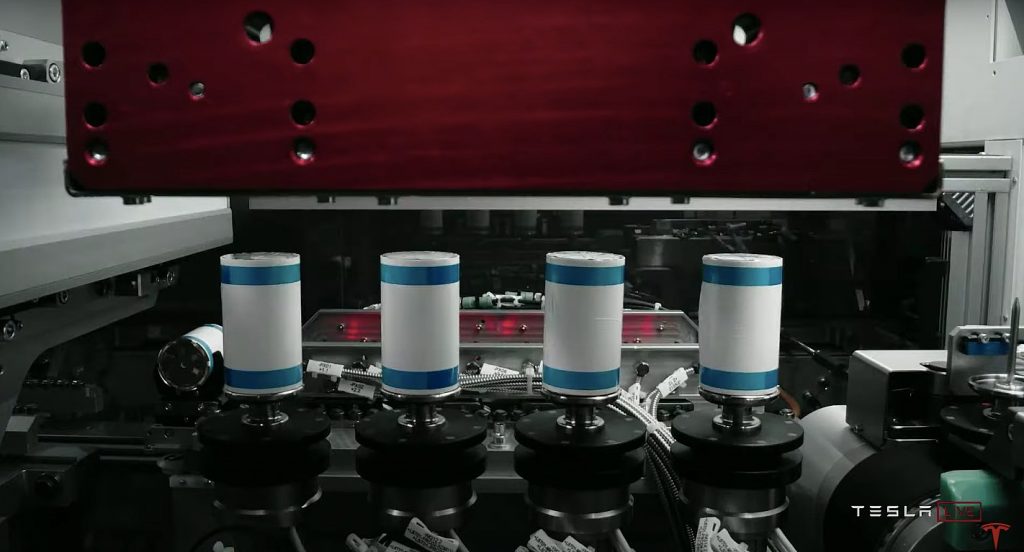 Tesla 4680 battery production line