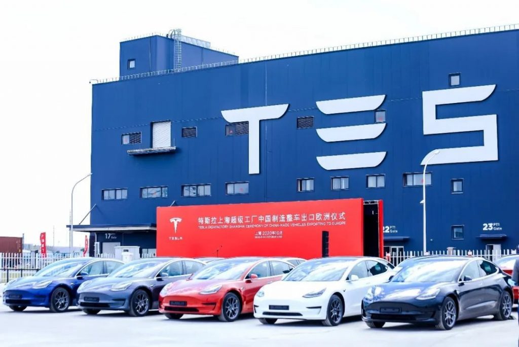 Tesla China exports 2