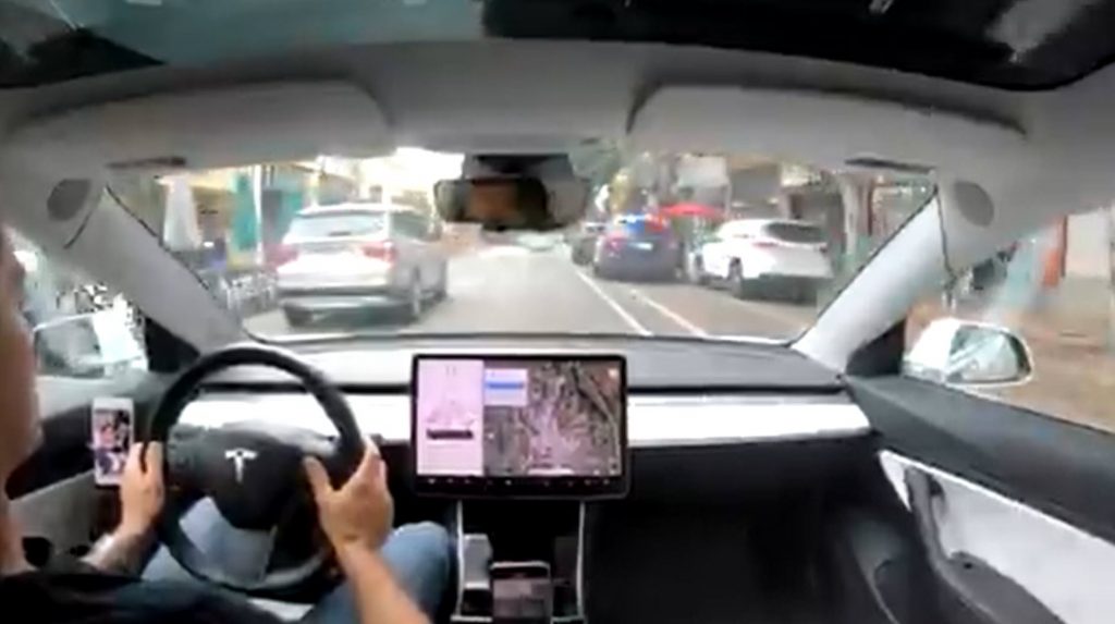 Tesla FSD police car