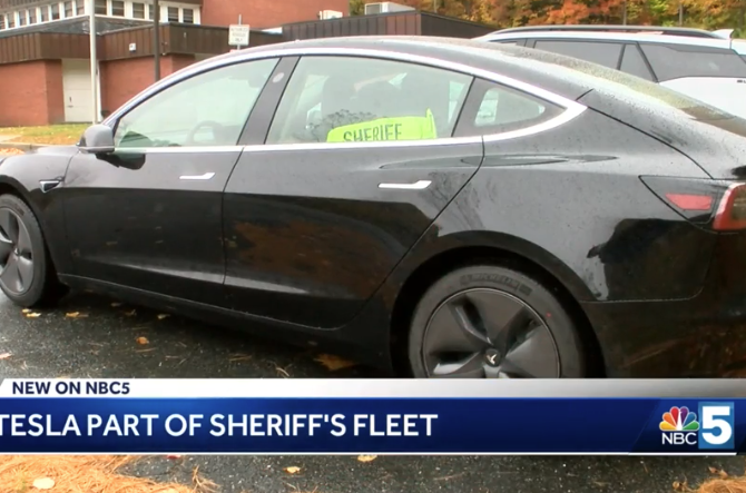 Tesla Model 3 Vermont sheriff