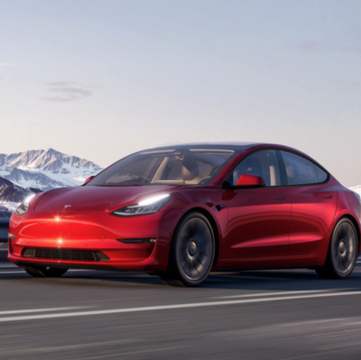 Tesla Model 3 mountains