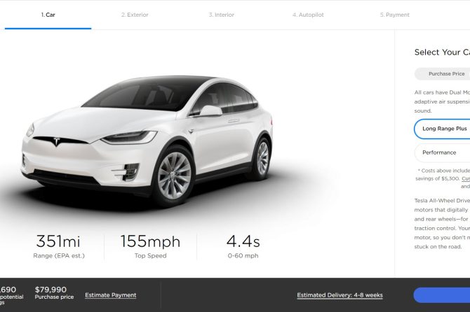 Tesla Model X Long Range Design Studio