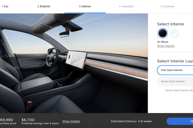 Tesla Model Y 7 seat configurator