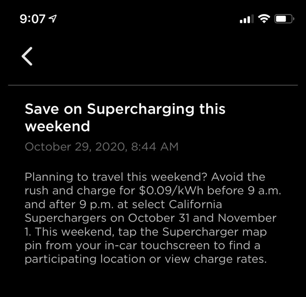 Tesla Supercharger discount rates