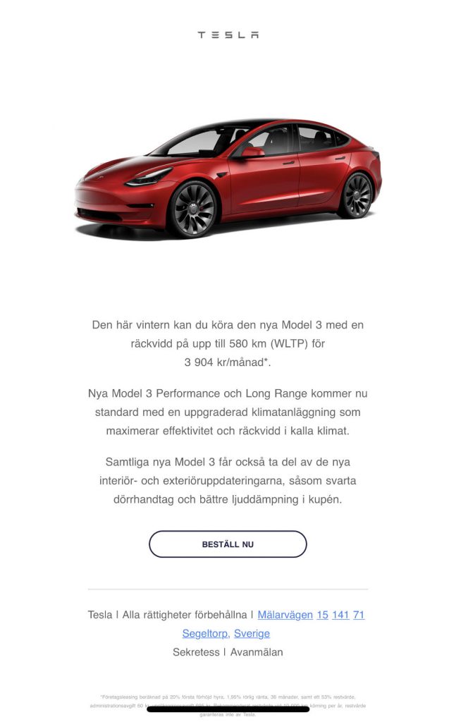 Tesla Sweden email