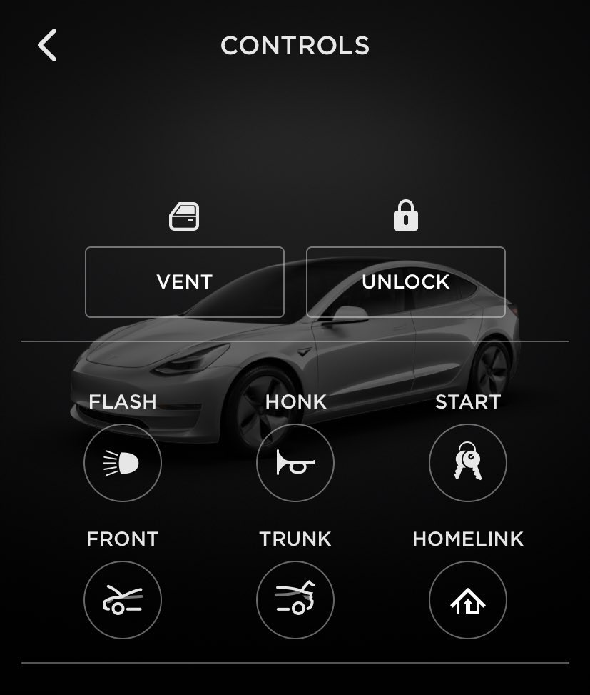 Tesla app Homelink