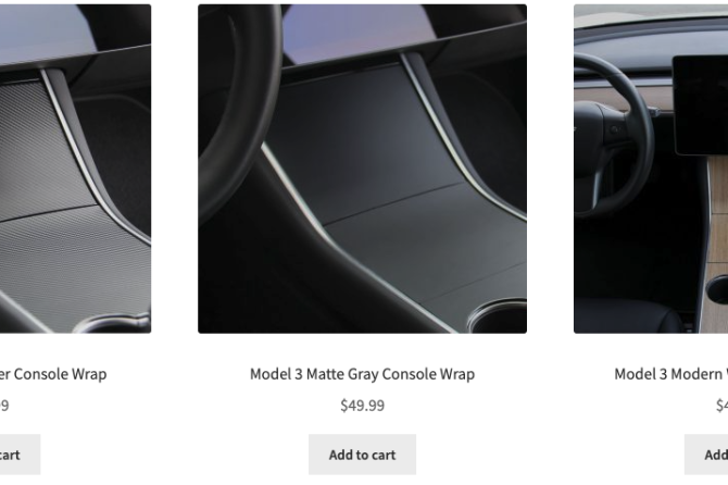 Tesloid center console wraps