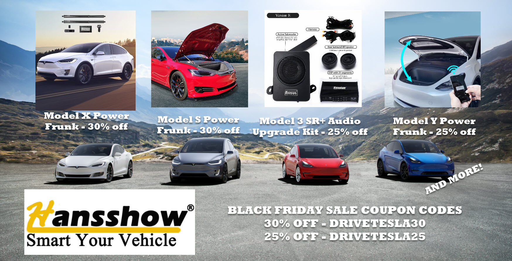 Hansshow Black Friday coupons save up to 30 [Deal] Drive Tesla