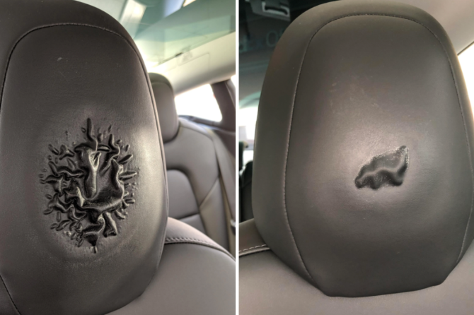 Tesla Model 3 bubbling headrests