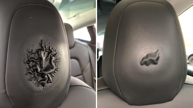 Tesla Model 3 bubbling headrests