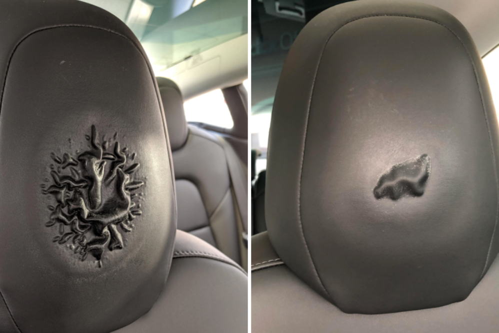 Tesla Model 3 bubbling headrests