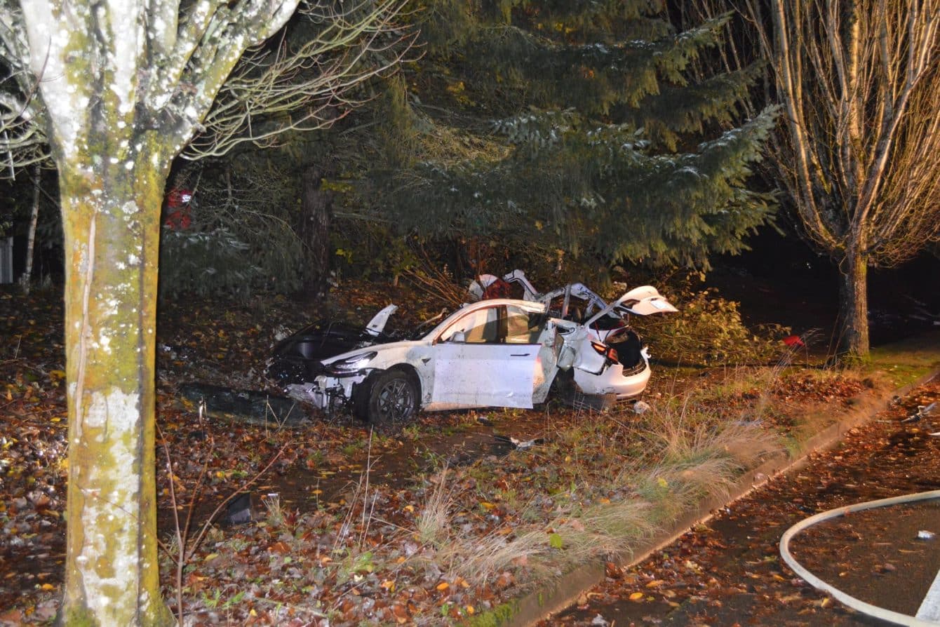 Horrific crash sends Tesla Model 3 battery into nearby houses, driver ...