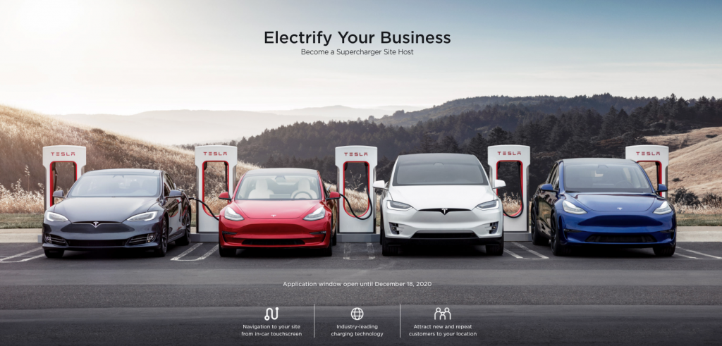 Tesla Supercharger application