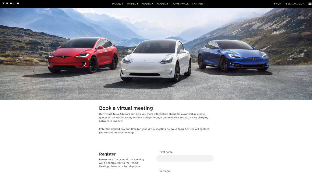 Tesla Virtual Store