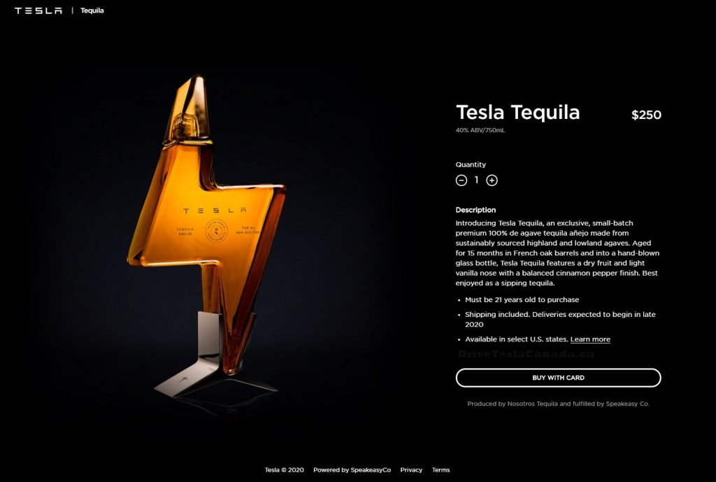 Teslaquila order page
