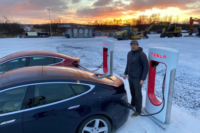 Tesla Supercharger Varangerbotn