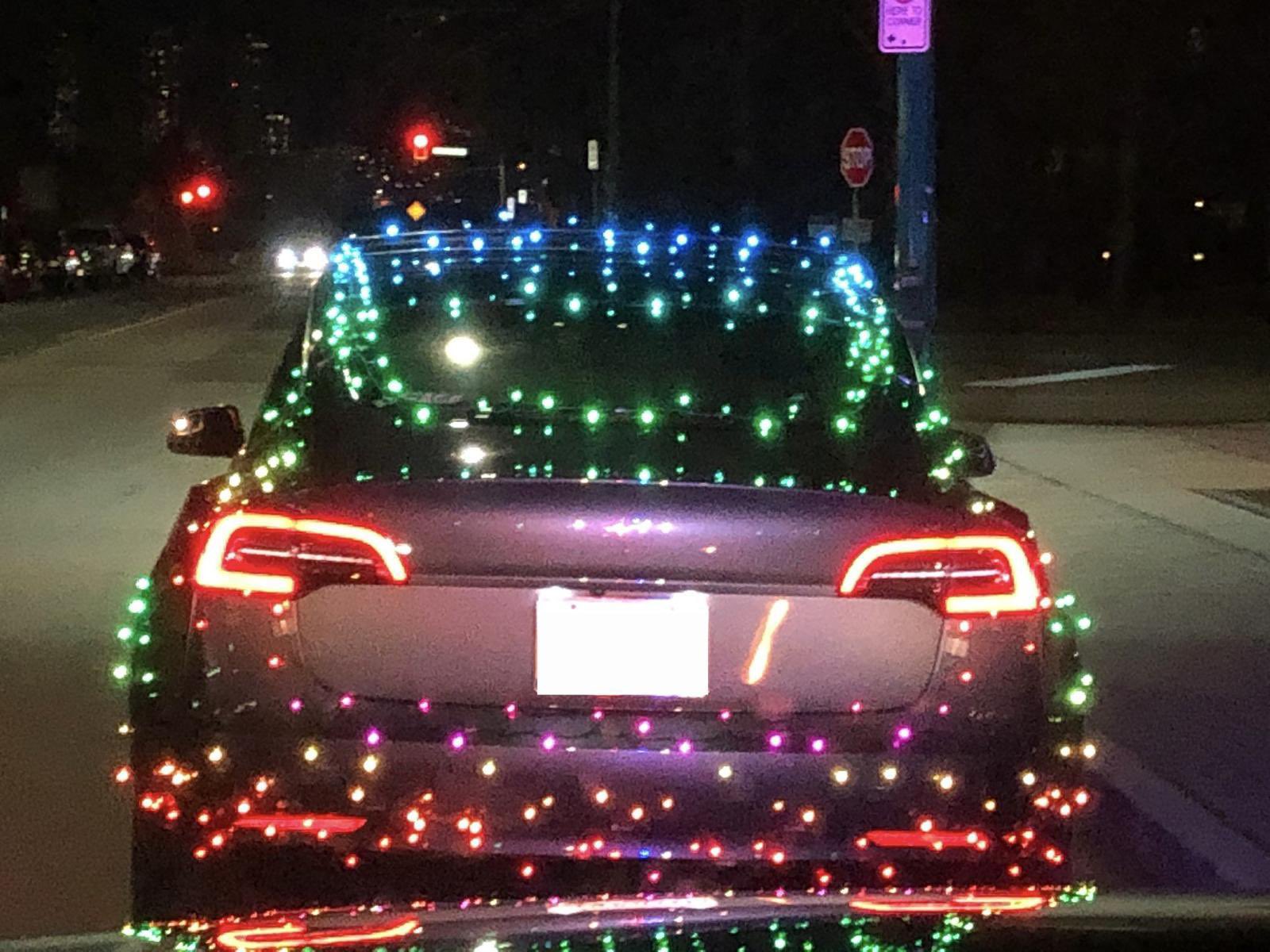 Tesla Model 3 decked out with Christmas lights gets ticket in Burnaby