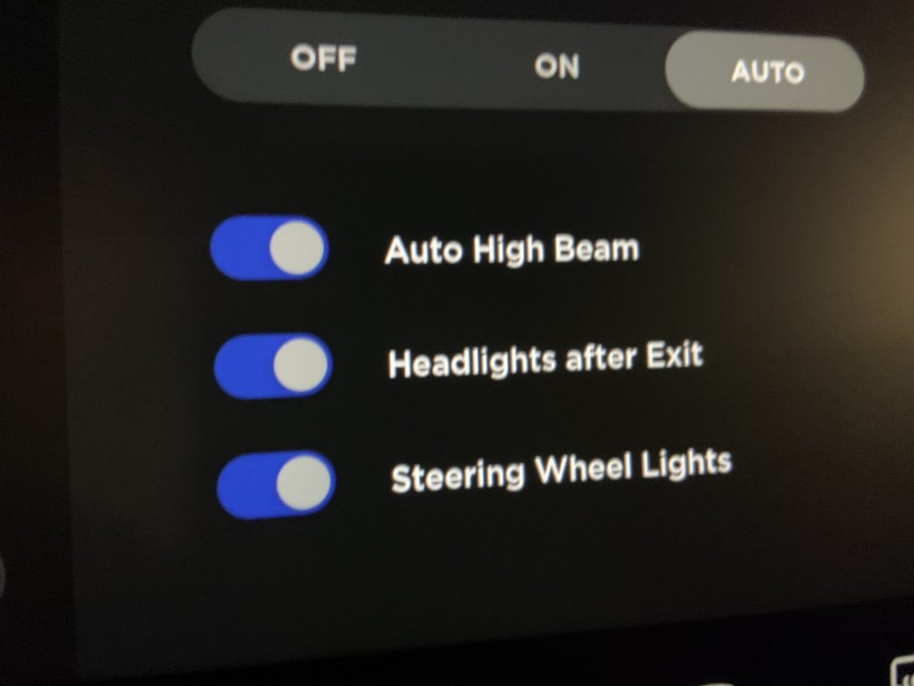 Headlights after exit setting