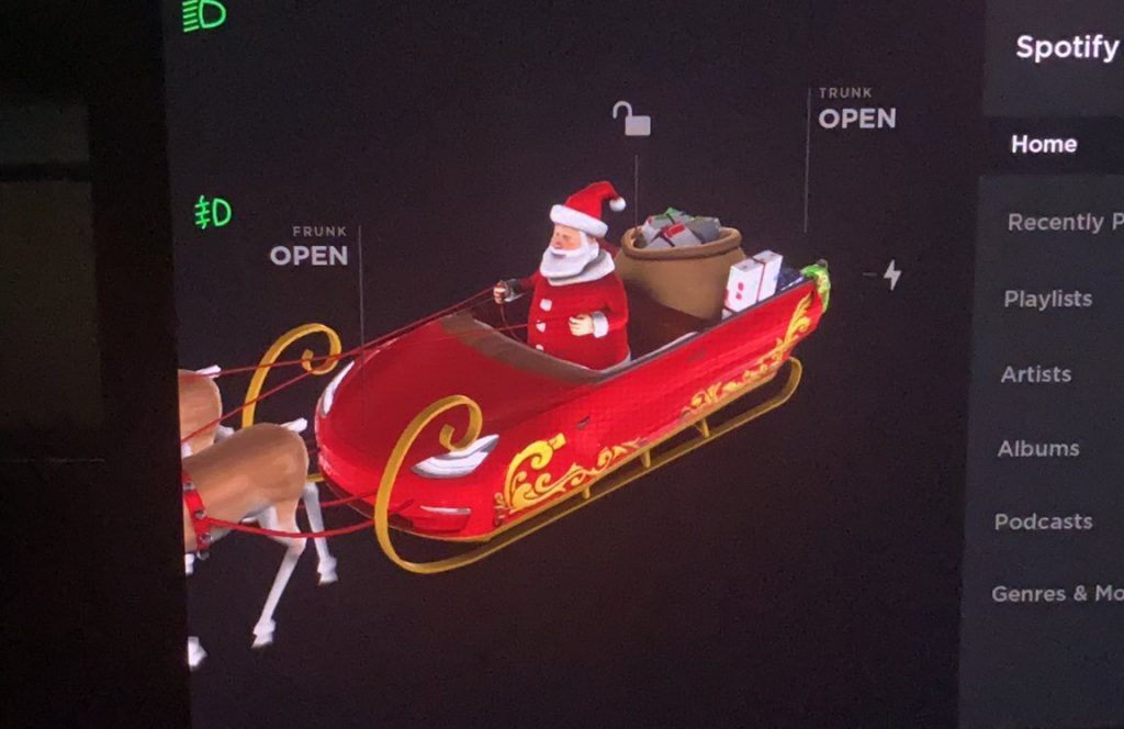 Tesla's holiday software update restores Santa Mode to its previous