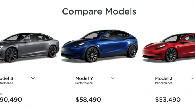 Tesla Compare Models
