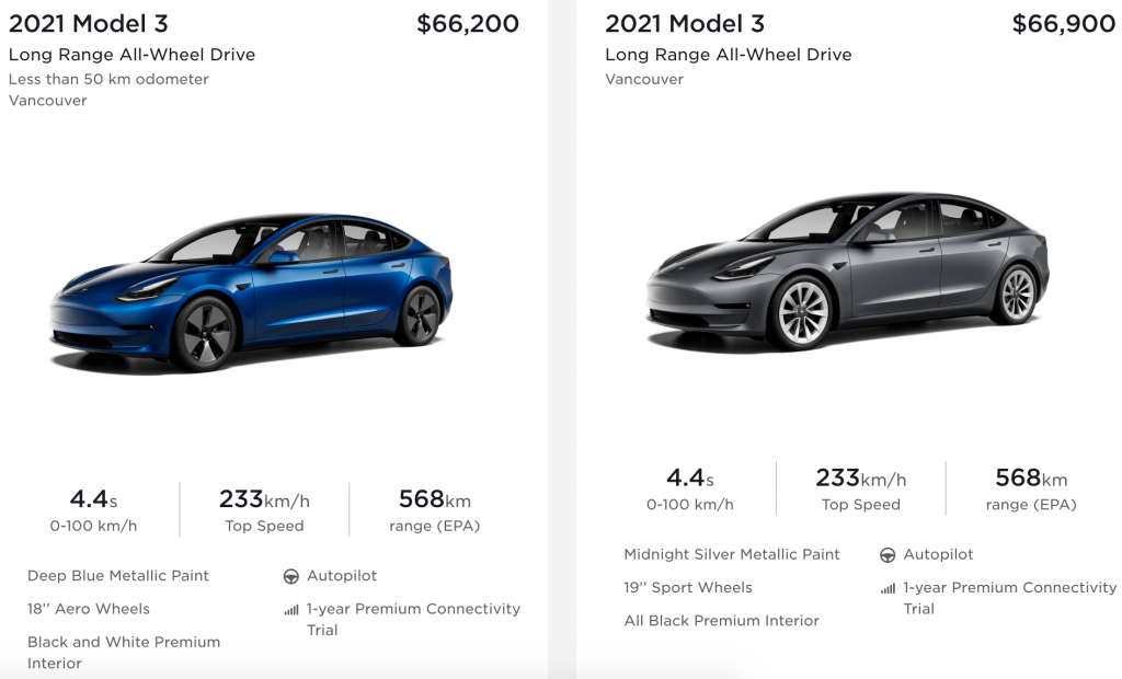 Tesla Model 3 Vancouver inventory