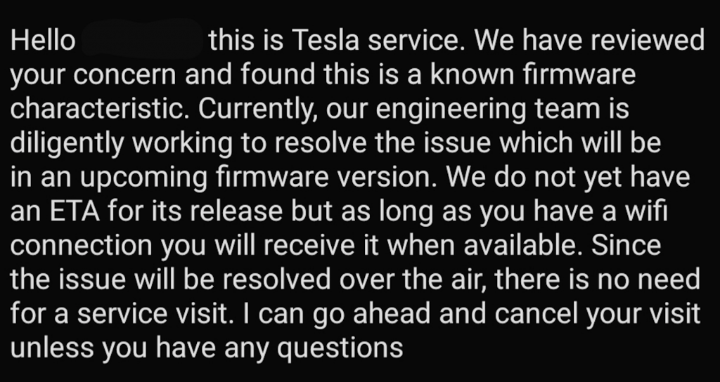 Tesla Service Smart Summon error