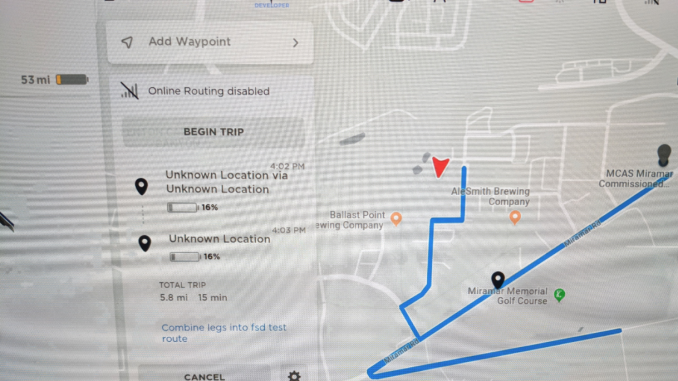 Tesla Navigation Waypoints
