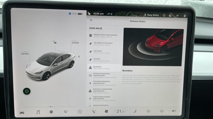Tesla holiday update release notes