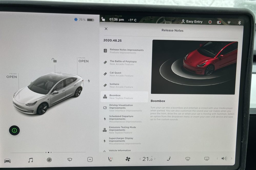 Tesla holiday update release notes