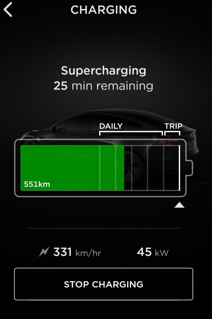 Tesla range after update