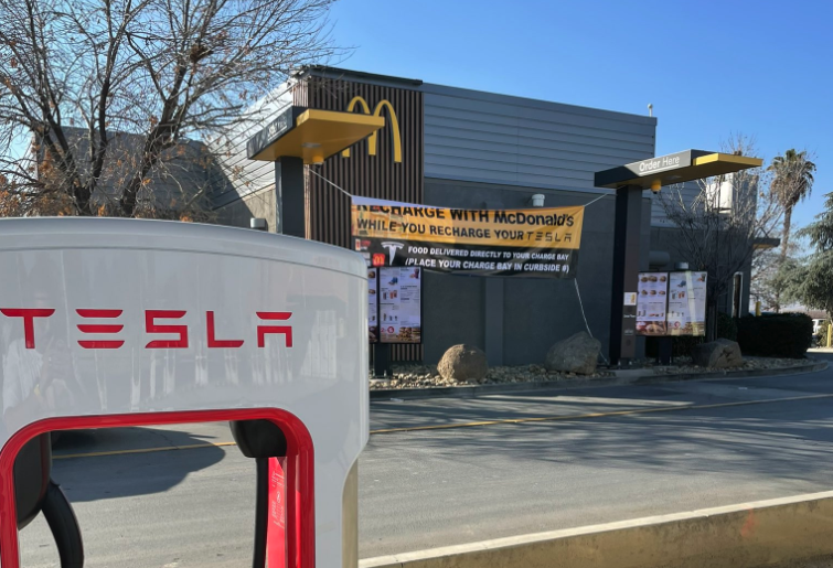 McDonald's now offering delivery direct to Tesla Supercharger stalls in
