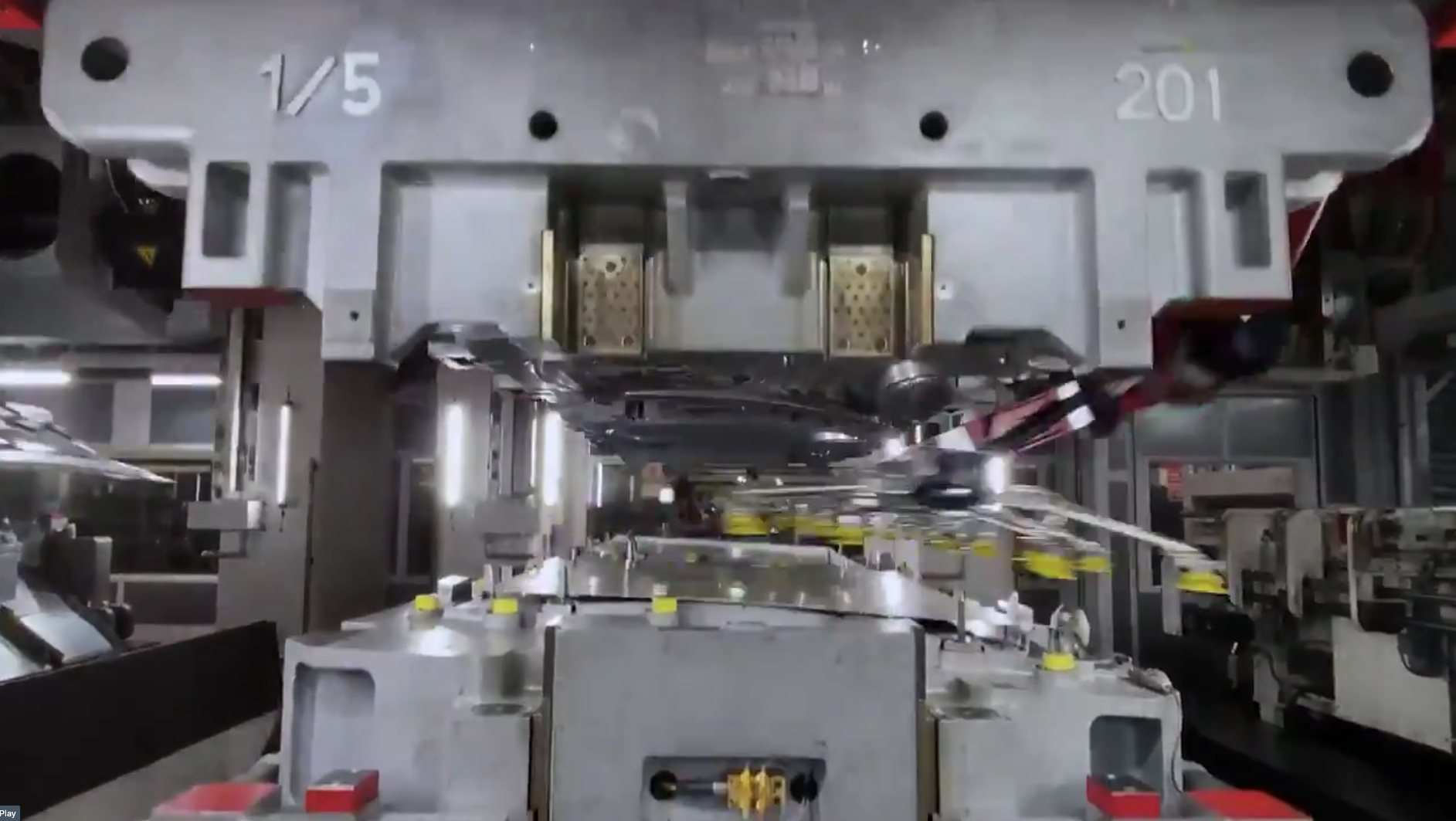 Tesla shows off automated stamping machines making Model 3 and Y parts