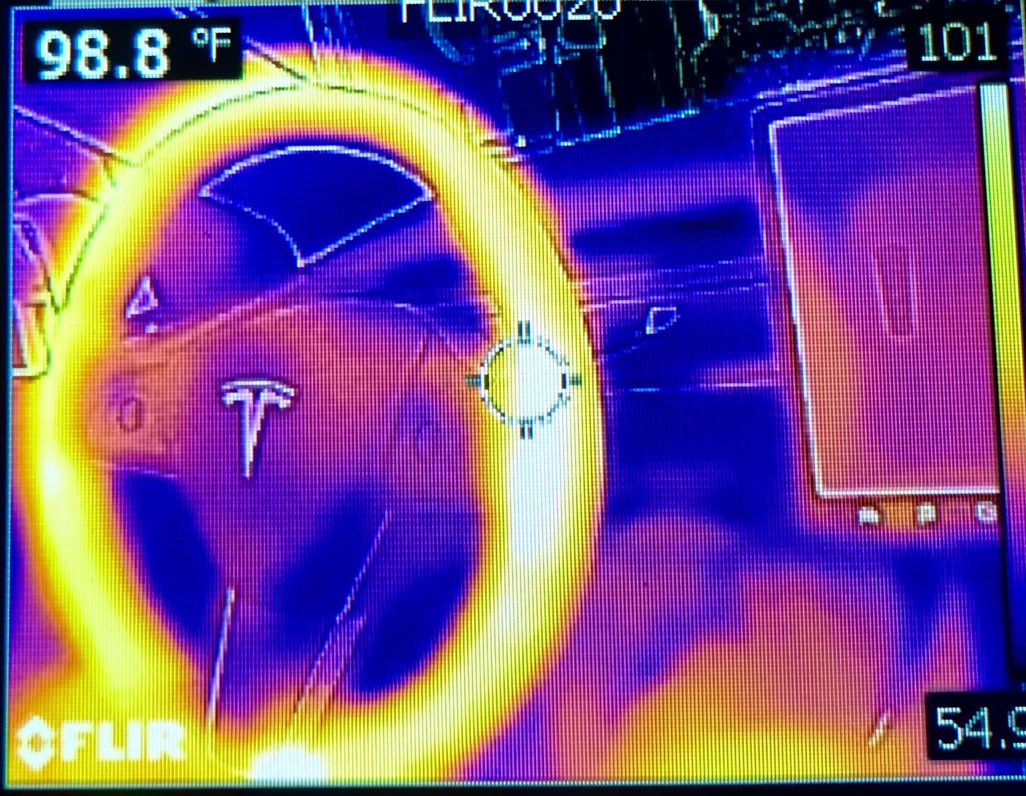 Model Y heated steering wheel infrared