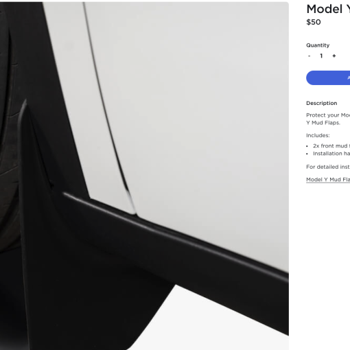 Model Y mud flaps Tesla Shop