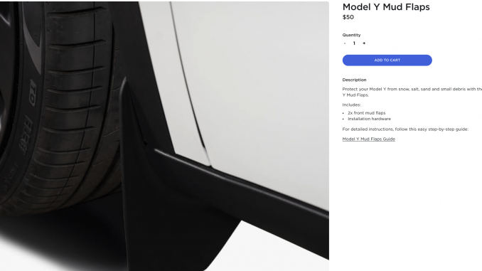 Model Y mud flaps Tesla Shop