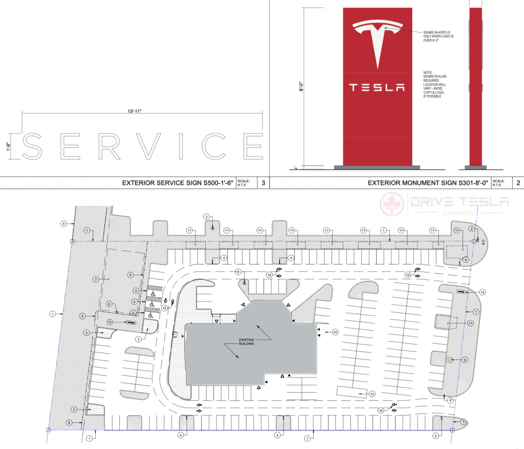 Tesla Barrie site plan