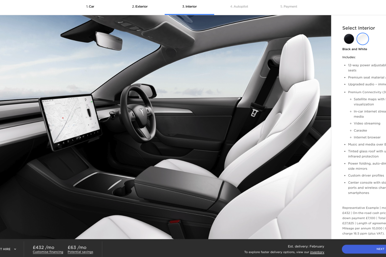 Tesla Model 3 Design Studio in Europe gets updated with new door trim ...