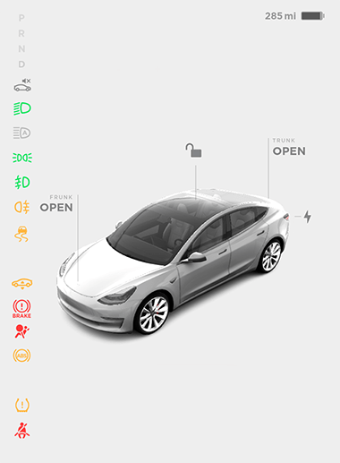Tesla start up screen