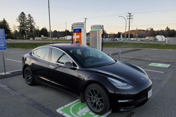 ChargePoint Nanaimo Airport south chargers Tesla