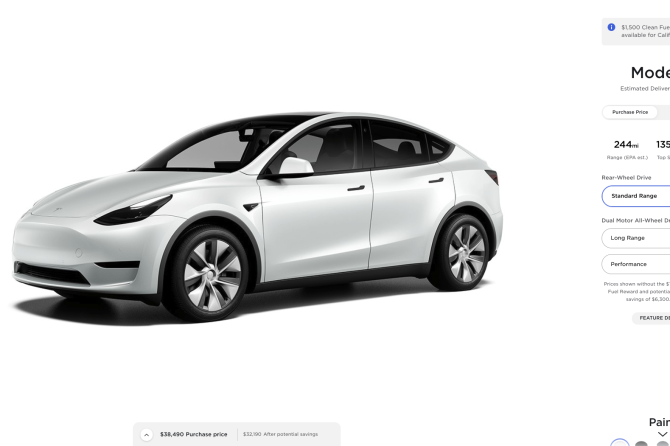 Model Y price changes