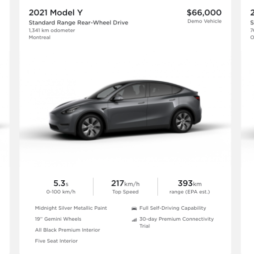 SR Model Y Ottawa Montreal