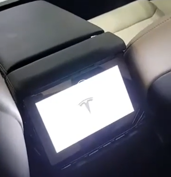 Telsa Model S refresh rear screen