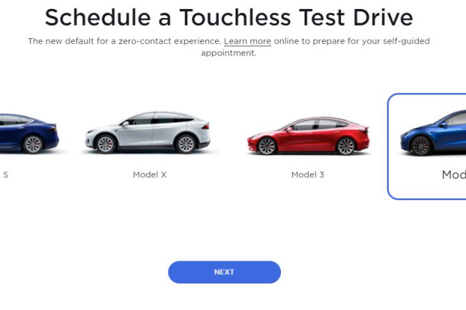 Tesla Touchless Test Drive