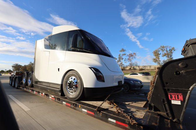 White Tesla Semi