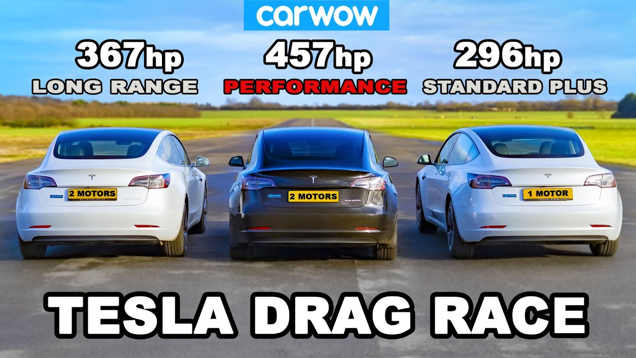 Carwow tests the Model 3 Lineup via drag race Drive Tesla