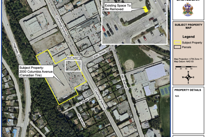 Castlegar Tesla Supercharger map